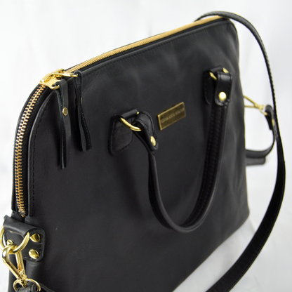 The Covet Ladies Leather Briefcase - Black