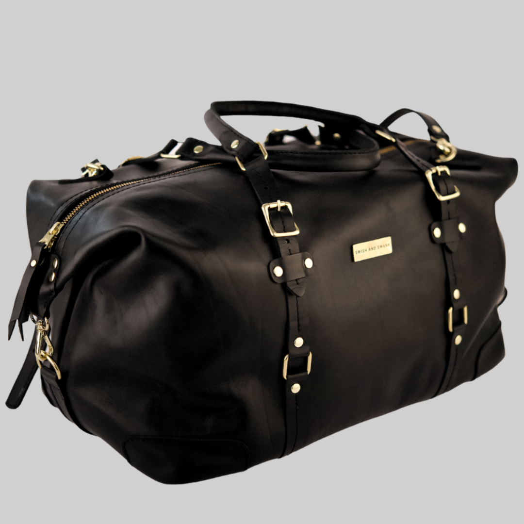 The Covet Leather Duffle - Black