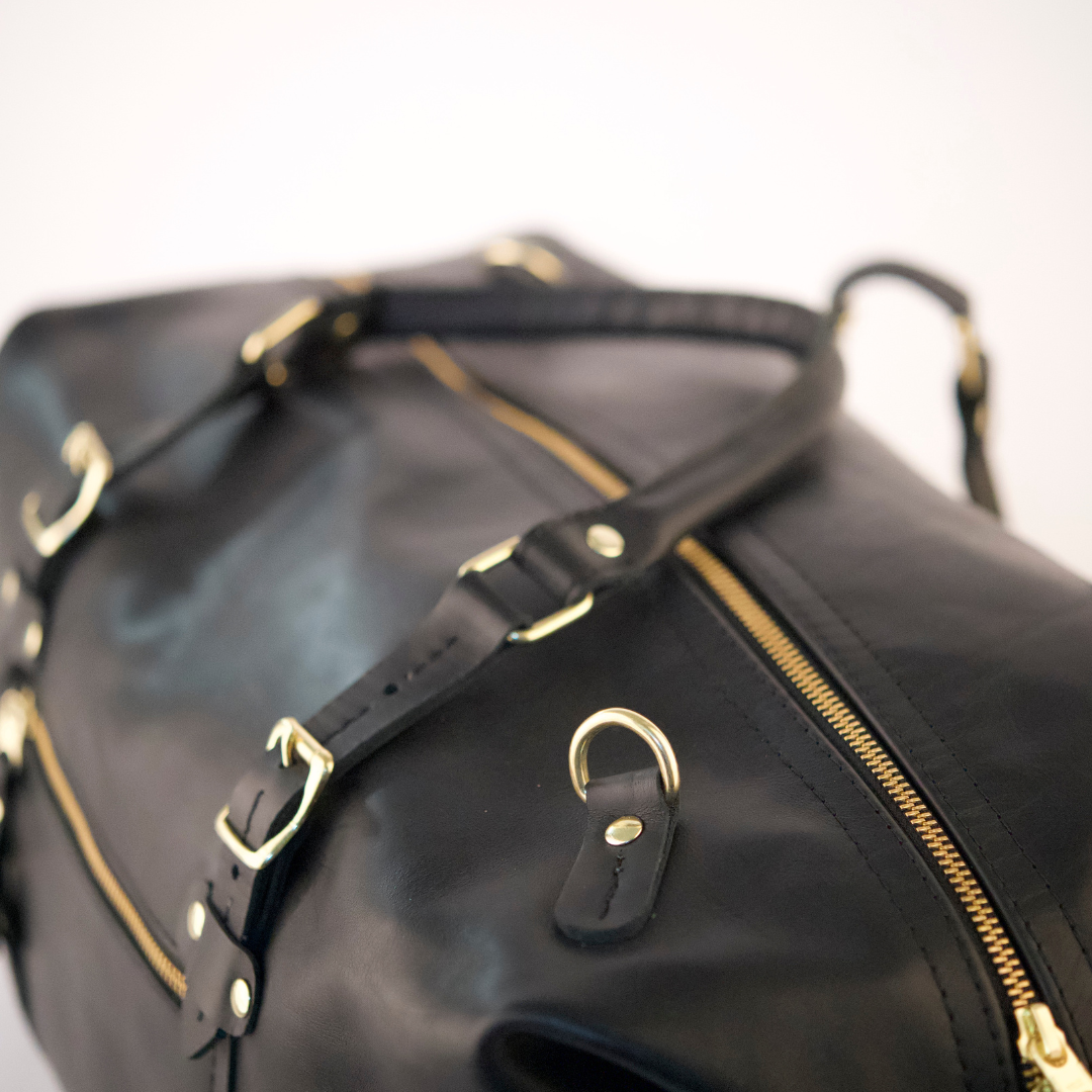 The Covet Leather Duffle - Black