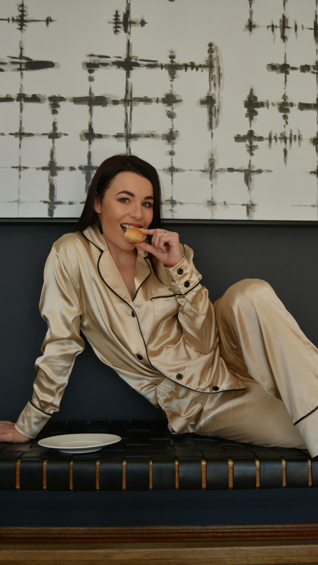 Luxury Long Sleeve Satin Nightwear - Champagne
