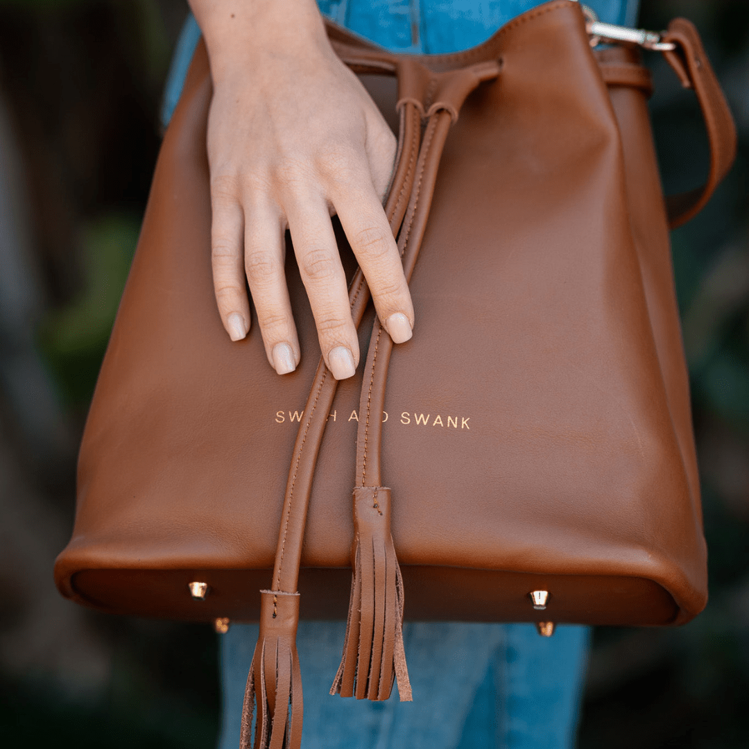 Genuine Leather Drawstring Bag 2.0 - SWISH AND SWANK