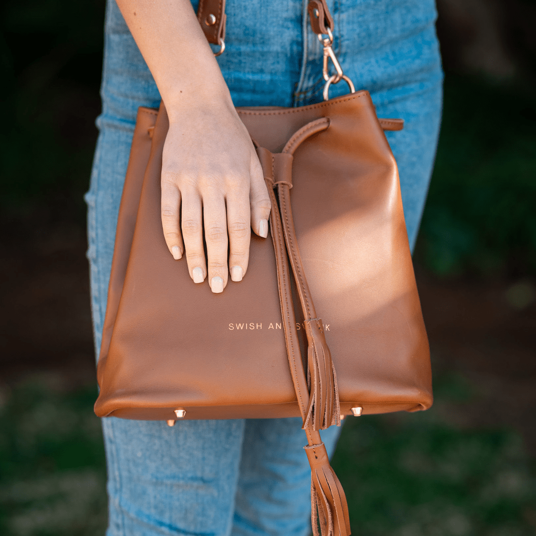 Genuine Leather Drawstring Bag 2.0 - SWISH AND SWANK
