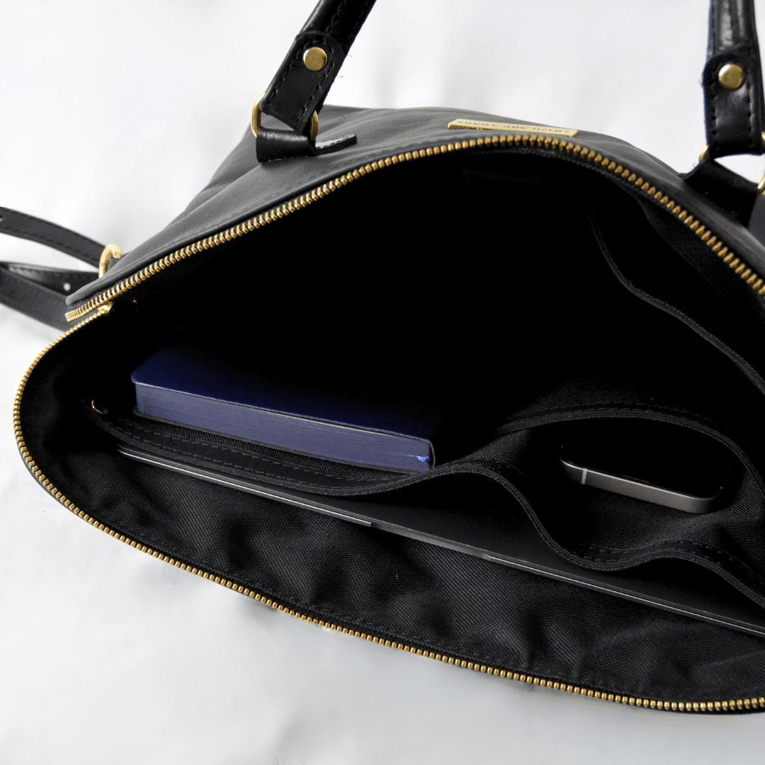 Ladies Slim Leather Briefcase - SWISH AND SWANK