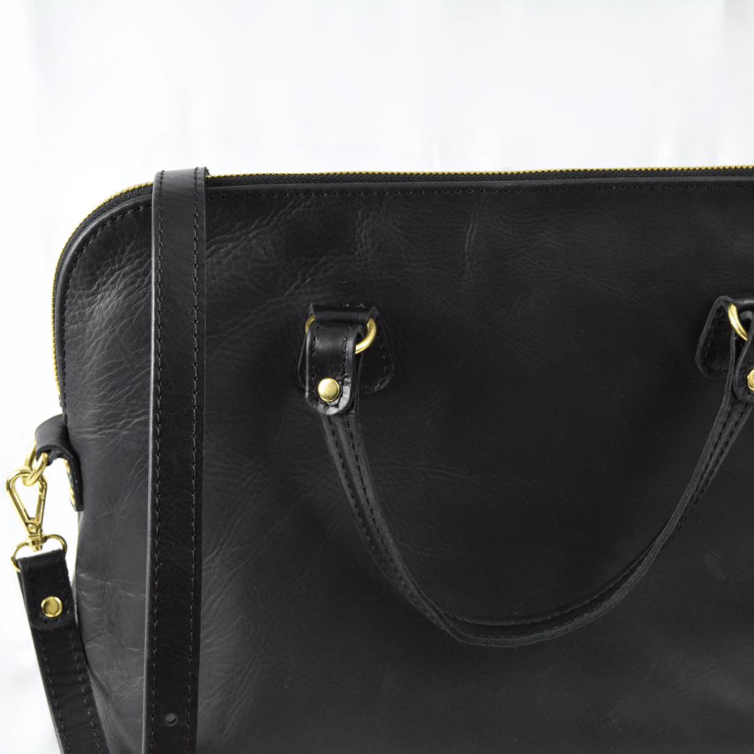 Ladies Slim Leather Briefcase - SWISH AND SWANK