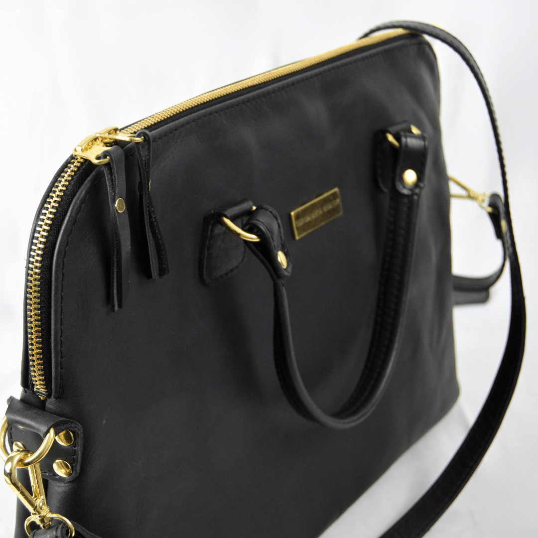 Ladies Slim Leather Briefcase - SWISH AND SWANK