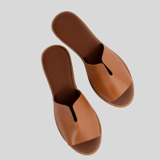 Peep Toe Leather Mule - SWISH AND SWANK