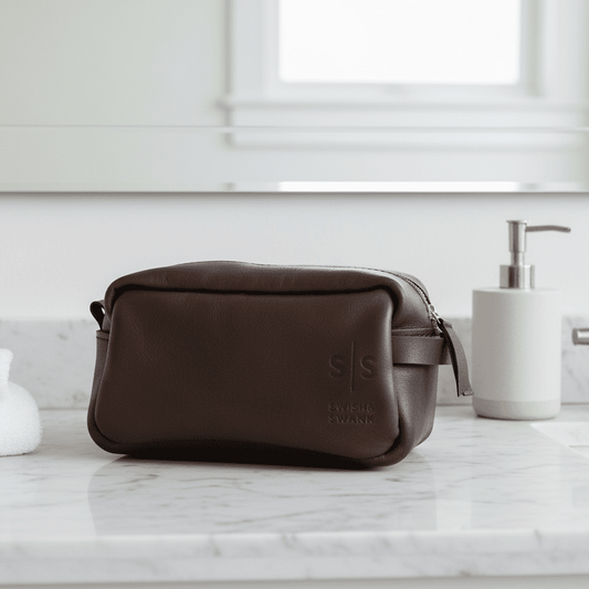 Unisex Genuine Leather Toiletry Bag - SWISH AND SWANK