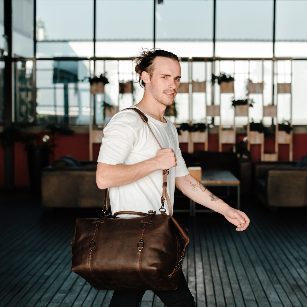 Premium Leather Duffle Bag 2.1 Chocolate Weekender