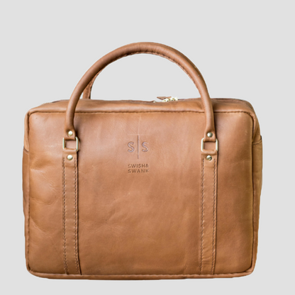 Classic Leather Boaz Briefcase -Tan Edition