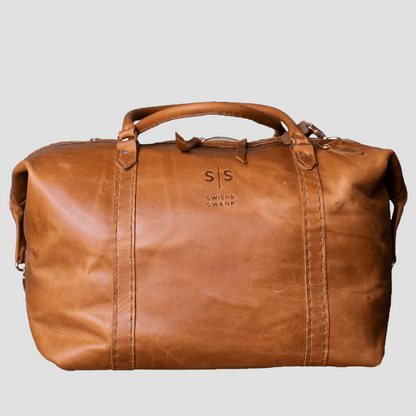 Classic Leather Duffle Bag - Tan Weekender