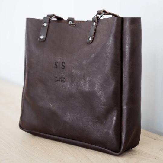 Genuine Leather tote bag handbag Swish and Swank
