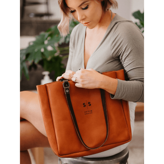 Premium Eve Leather Tote Bag 2.1 - SWISH AND SWANK