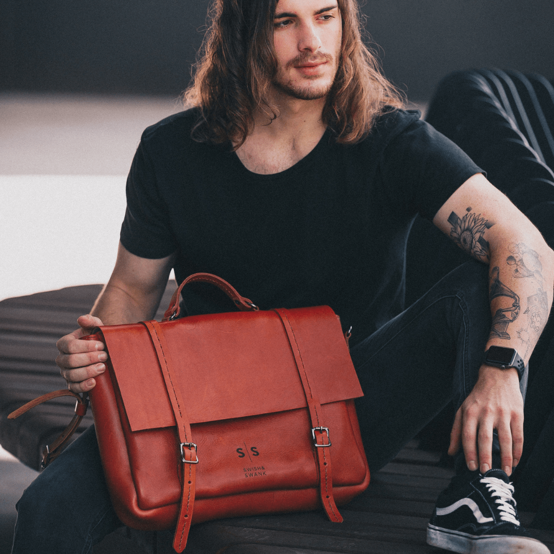 Premium Leather Boaz Briefcase 2.1 - SWISH AND SWANK
