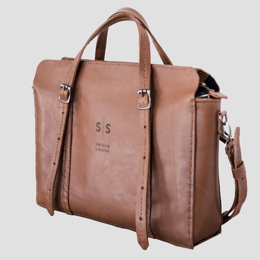 Premium Leather Ladies Briefcase - SWISH AND SWANK