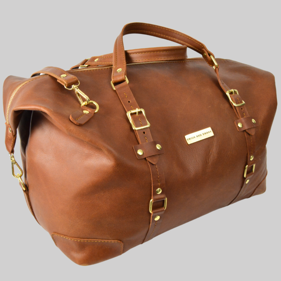 The Covet Leather Duffle - Warm Tan