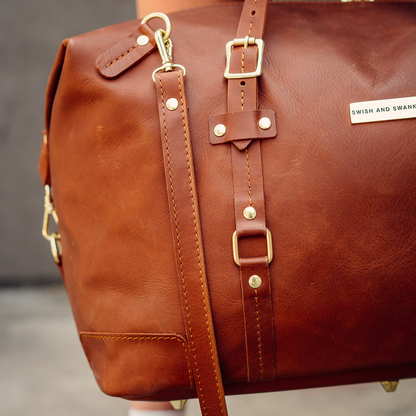 The Covet Leather Duffle - Warm Tan