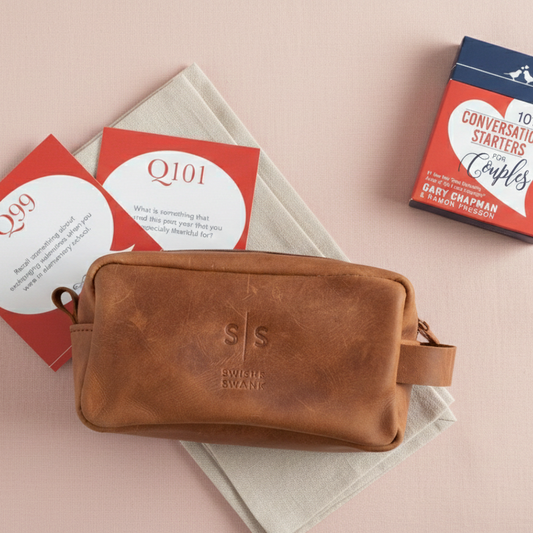 Unisex Genuine Leather Toiletry Bag