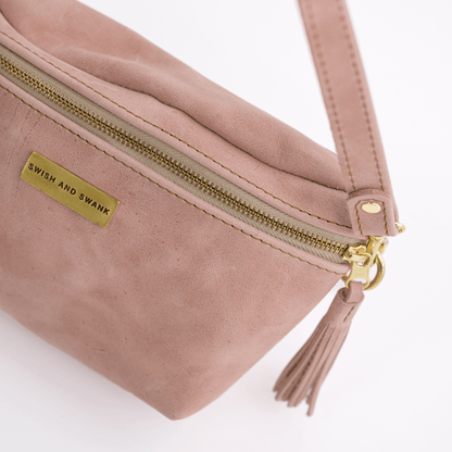 Genuine Leather Belt Bag - Dusty Pink - Stock on hand - SWISH AND SWANK
