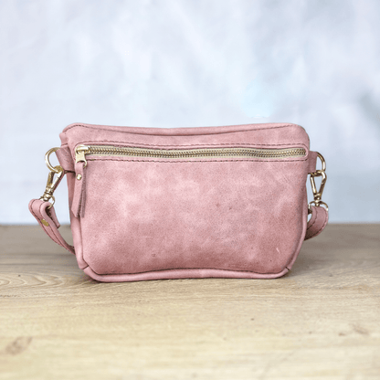 Genuine Leather Belt Bag - Dusty Pink - Stock on hand - SWISH AND SWANK