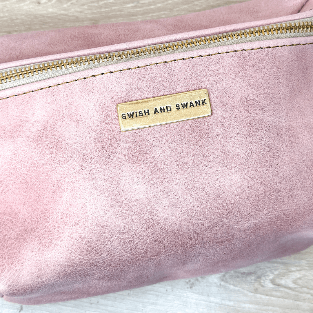 Genuine Leather Belt Bag - Dusty Pink - Stock on hand - SWISH AND SWANK