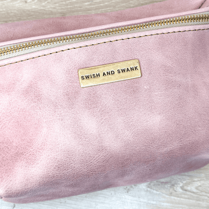 Genuine Leather Belt Bag - Dusty Pink - Stock on hand - SWISH AND SWANK