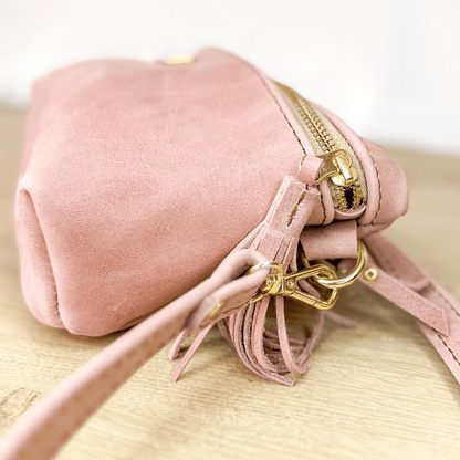 Genuine Leather Belt Bag - Dusty Pink - Stock on hand - SWISH AND SWANK