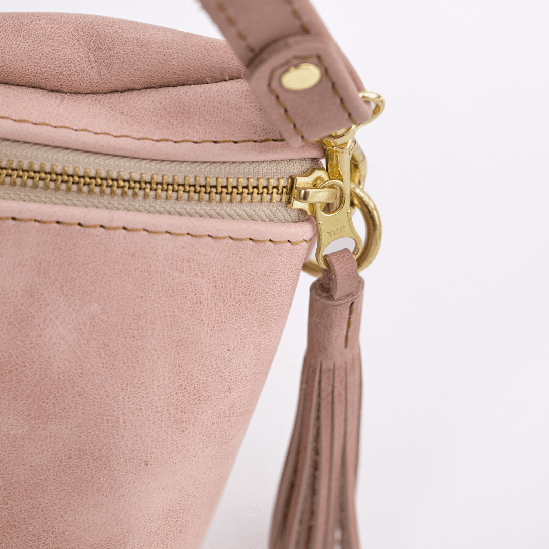 Genuine Leather Belt Bag - Dusty Pink - Stock on hand - SWISH AND SWANK