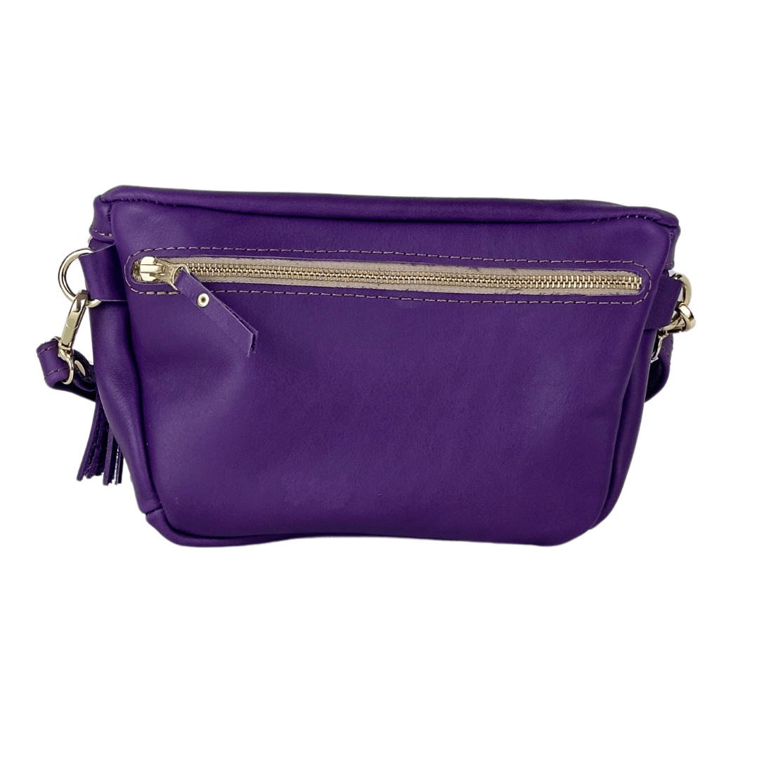 Genuine Leather Belt Bag - Violet - Stock on hand - SWISH AND SWANK