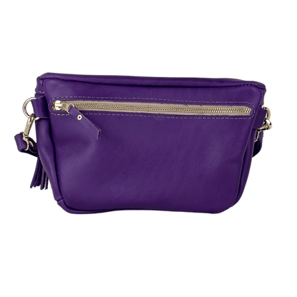 Genuine Leather Belt Bag - Violet - Stock on hand - SWISH AND SWANK