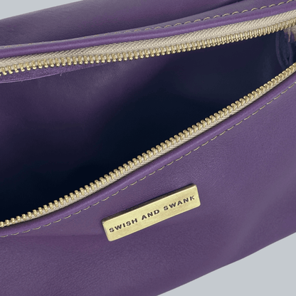 Genuine Leather Belt Bag - Violet - Stock on hand - SWISH AND SWANK