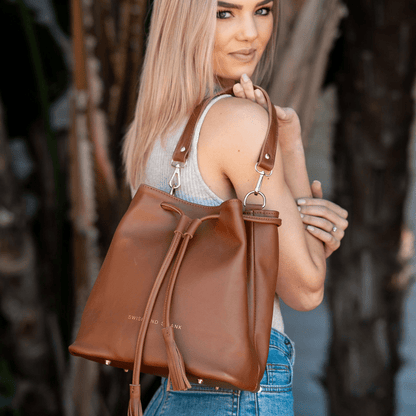 Genuine Leather Drawstring Bag 2.0 - SWISH AND SWANK