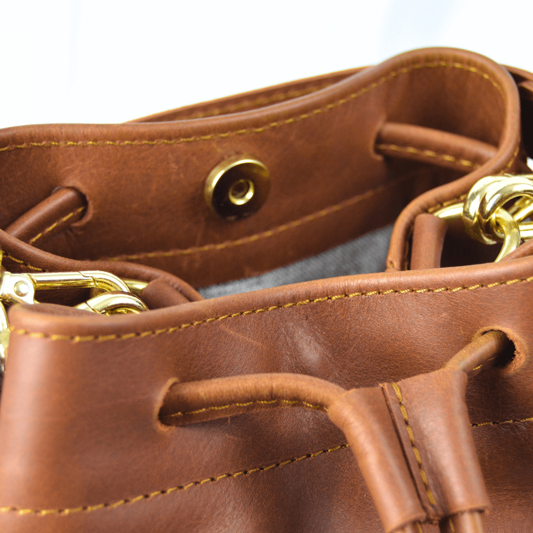 Genuine Leather Drawstring Bag - SWISH AND SWANK