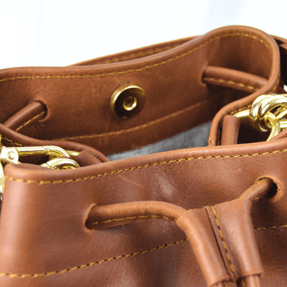 Genuine Leather Drawstring Bag - SWISH AND SWANK