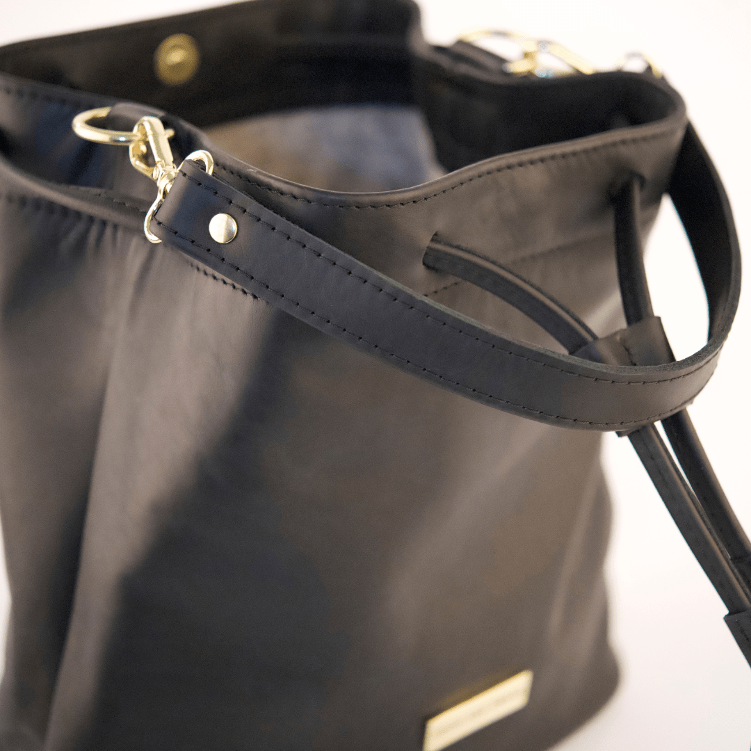 Genuine Leather Drawstring Bag - SWISH AND SWANK