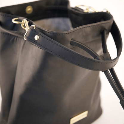 Genuine Leather Drawstring Bag - SWISH AND SWANK