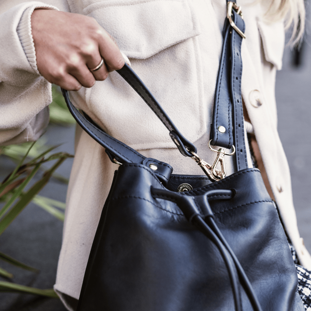Genuine Leather Drawstring Bag - SWISH AND SWANK