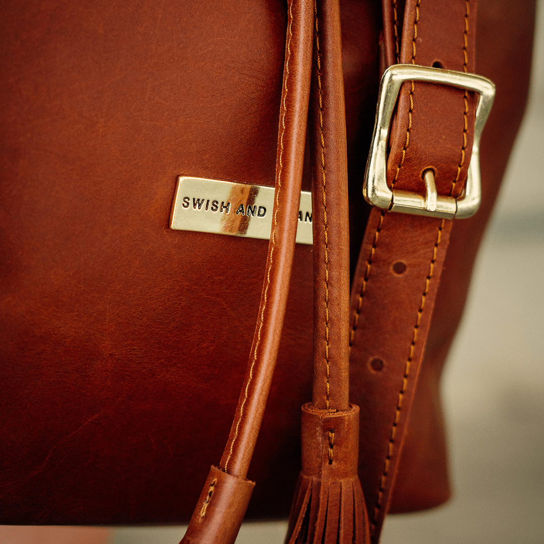 Genuine Leather Drawstring Bag - SWISH AND SWANK