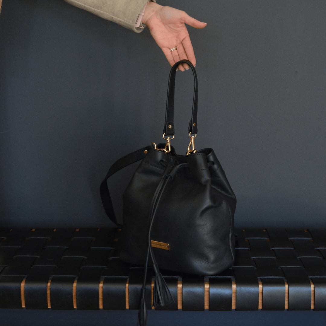 Genuine Leather Drawstring Bag - SWISH AND SWANK