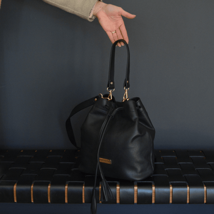 Genuine Leather Drawstring Bag - SWISH AND SWANK