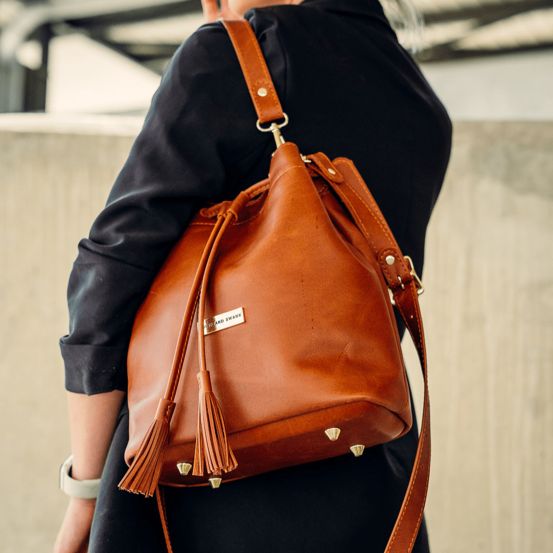 Genuine Leather Drawstring Bag - SWISH AND SWANK