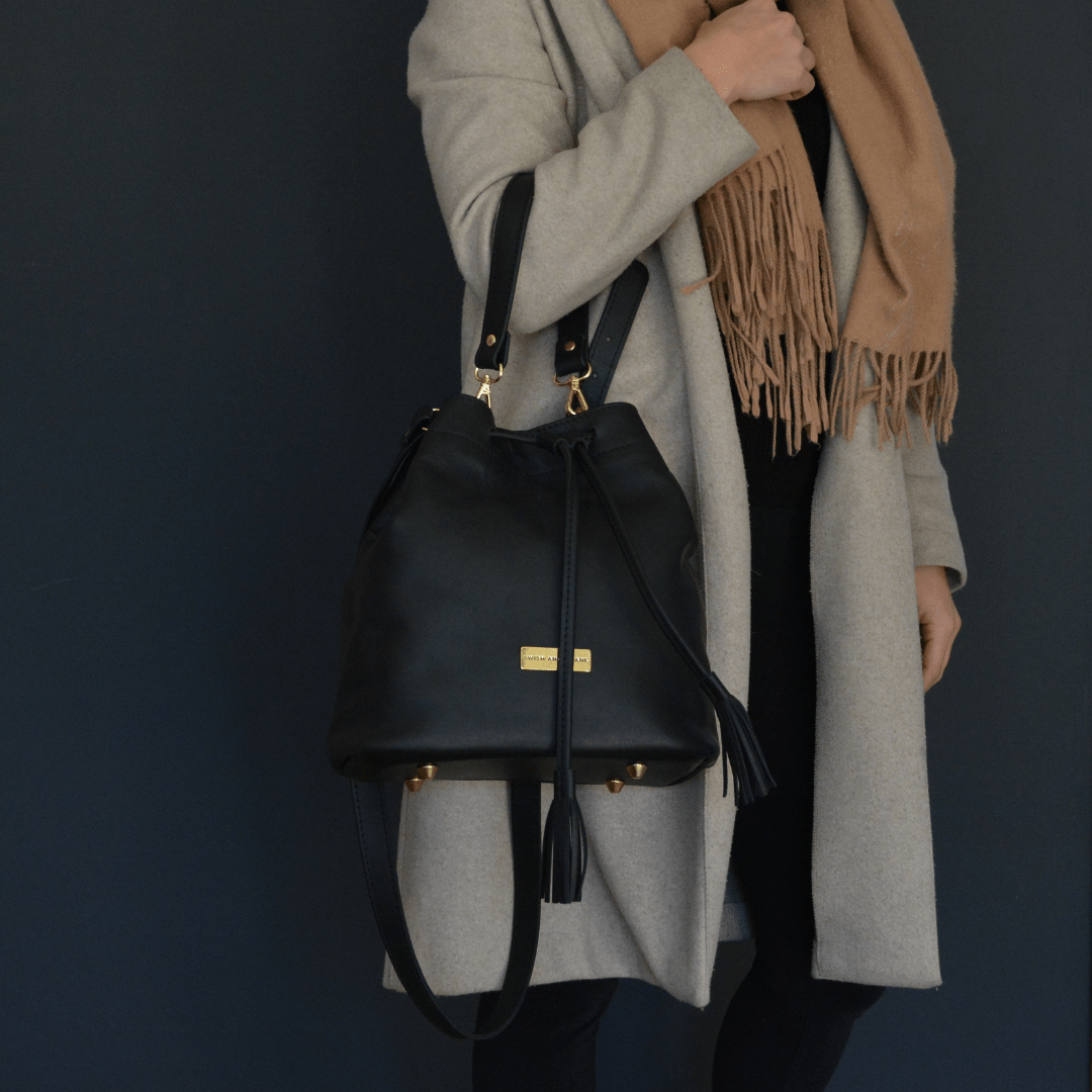 Genuine Leather Drawstring Bag - SWISH AND SWANK
