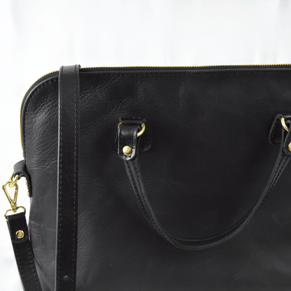 Ladies Slim Leather Briefcase - SWISH AND SWANK