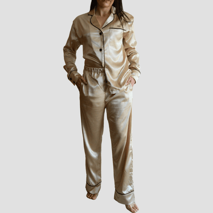 Luxury Long Sleeve Satin Nightwear - SWISH AND SWANK