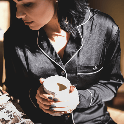 Luxury Long Sleeve Satin Nightwear - SWISH AND SWANK