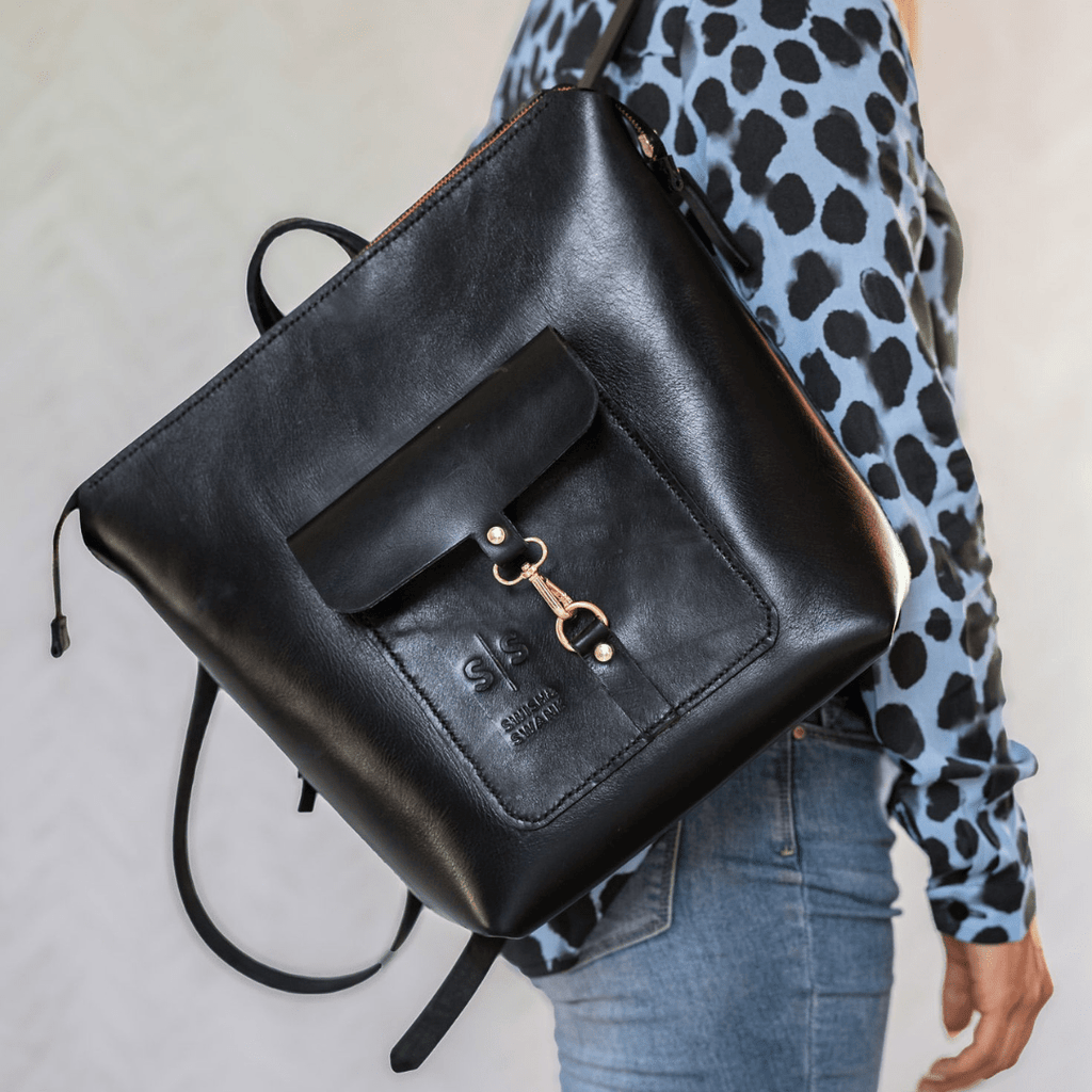 Premium ladies leather backpack South Africa sleek full grain handmade - Swish and Swank