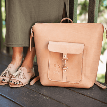 Premium Leather Ladies Backpack - SWISH AND SWANK