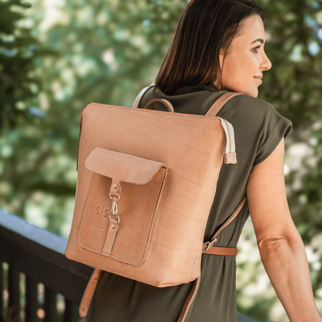 Premium Leather Ladies Backpack - SWISH AND SWANK
