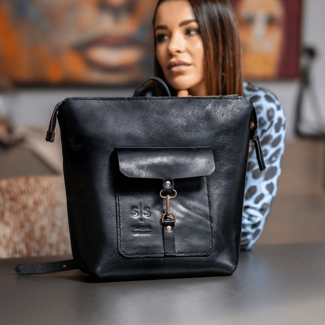 Premium Leather Ladies Backpack - SWISH AND SWANK