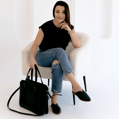 Premium Leather Ladies Briefcase - SWISH AND SWANK