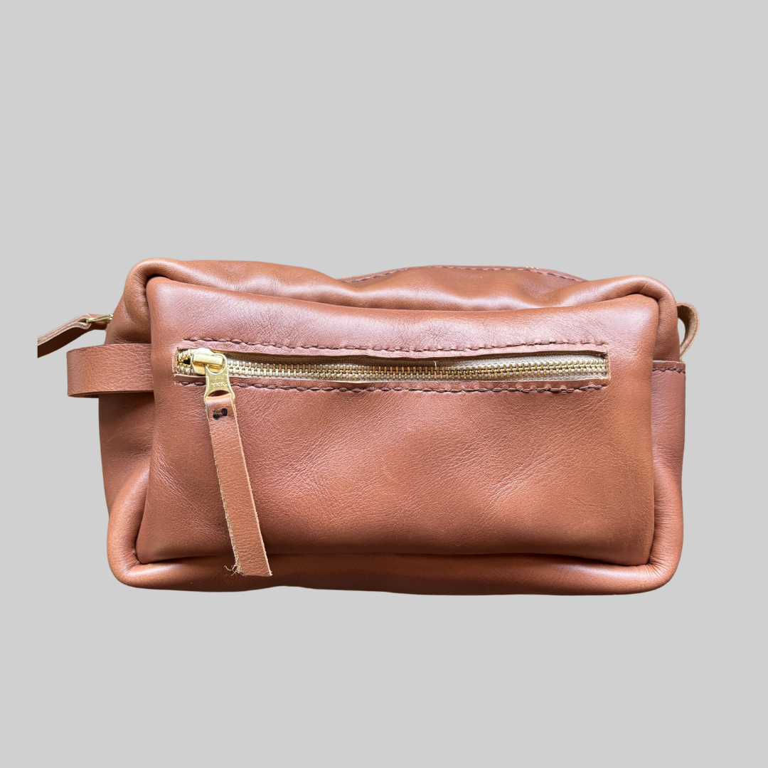Unisex Leather Toiletry Bag